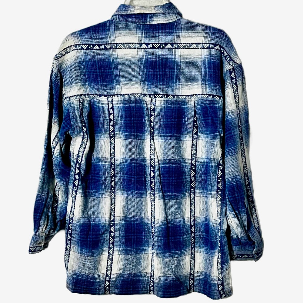 ASH CREEK Men’s 100% Cotton Aztec Western Flannel Shirt Sz M Country Cowboy Boho - Picture 2 of 5